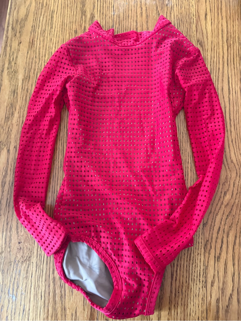 Girls' Red Long Sleeve Dance Leotard